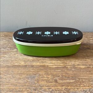 Skater Made in Japan Brown, Green & White Floral Bento Lunch Box NEW